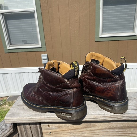 DR DOC MARTENS Mens 7- W 8 11410 AW004 Brown Leather Work Boots AirWair Bounce main image 8